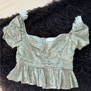 Astr Floral Blue Top